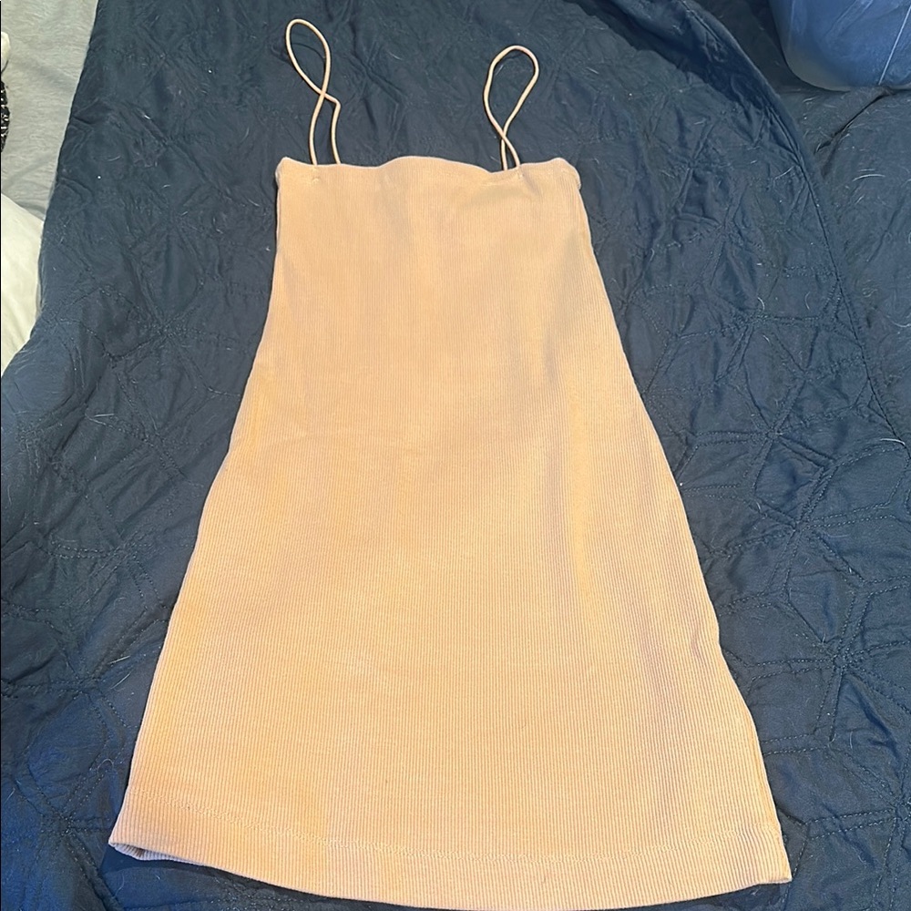 Tan Spaghetti Strap bodycon Dress